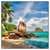 Led Wandbild Schoener Strand Mit Palmen Quadrat Produktvorschau Frontal