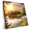 Led Wandbild Schwan Im Teich Quadrat Produktvorschau Seitlich