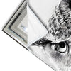 Led Wandbild Schwarz Weiss Eulenportrait Hochformat Materialvorschau