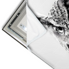 Led Wandbild Schwarz Weiss Eulenportrait Querformat Materialvorschau