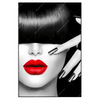 Led Wandbild Schwarze Eleganz Rote Lippen Hochformat Produktvorschau Frontal