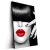 Led Wandbild Schwarze Eleganz Rote Lippen Hochformat Produktvorschau Seitlich