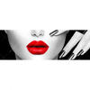 Led Wandbild Schwarze Eleganz Rote Lippen Panorama Motivvorschau