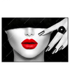 Led Wandbild Schwarze Eleganz Rote Lippen Querformat Produktvorschau Frontal