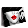 Led Wandbild Schwarze Eleganz Rote Lippen Querformat Produktvorschau Seitlich