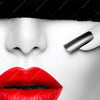 Led Wandbild Schwarze Eleganz Rote Lippen Querformat Zoom