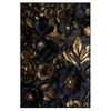 Led Wandbild Schwarze Und Goldene Blueten Hochformat Produktvorschau Frontal