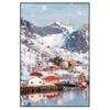 Led Wandbild Skandinavisches Dorf Im Schnee Hochformat Produktvorschau Frontal