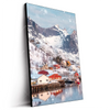 Led Wandbild Skandinavisches Dorf Im Schnee Hochformat Produktvorschau Seitlich