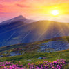 Led Wandbild Sommerberg Im Sonnenuntergang Querformat Zoom