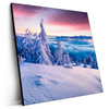Led Wandbild Sonnenaufgang Im Schnee Quadrat Produktvorschau Seitlich