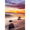 Led Wandbild Sonnenuntergang Am Strand Mit Felsen Hochformat Motivvorschau