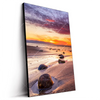 Led Wandbild Sonnenuntergang Am Strand Mit Felsen Hochformat Produktvorschau Seitlich