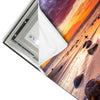Led Wandbild Sonnenuntergang Am Strand Mit Felsen Quadrat Materialvorschau