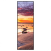 Led Wandbild Sonnenuntergang Am Strand Mit Felsen Schmal Produktvorschau Frontal