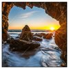Led Wandbild Sonnenuntergang In Meeresgrotte Quadrat Produktvorschau Frontal