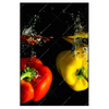 Led Wandbild Spritzer Von Paprika Beim Fallen Ins Wasser Hochformat Produktvorschau Frontal
