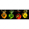 Led Wandbild Spritzer Von Paprika Beim Fallen Ins Wasser Panorama Motivvorschau