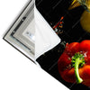 Led Wandbild Spritzer Von Paprika Beim Fallen Ins Wasser Quadrat Materialvorschau