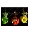 Led Wandbild Spritzer Von Paprika Beim Fallen Ins Wasser Querformat Produktvorschau Frontal
