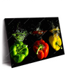Led Wandbild Spritzer Von Paprika Beim Fallen Ins Wasser Querformat Produktvorschau Seitlich
