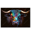 Led Wandbild Stier Mit Bunten Farben Querformat Produktvorschau Frontal