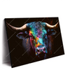Led Wandbild Stier Mit Bunten Farben Querformat Produktvorschau Seitlich