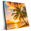 Led Wandbild Strand Von Barbados Quadrat Produktvorschau Seitlich