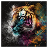 Led Wandbild Tiger Im Farbrausch Quadrat Produktvorschau Frontal