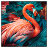 Led Wandbild Tropischer Flamingo Traum Quadrat Produktvorschau Frontal
