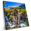 Led Wandbild Waldhuette Am Fluss Quadrat Produktvorschau Seitlich