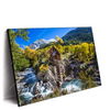 Led Wandbild Waldhuette Am Fluss Querformat Produktvorschau Seitlich