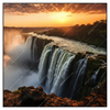 Led Wandbild Wasserfall Bei Abendsonne Quadrat Produktvorschau Frontal