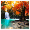 Led Wandbild Wasserfall Im Wald Quadrat Produktvorschau Frontal