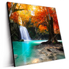 Led Wandbild Wasserfall Im Wald Quadrat Produktvorschau Seitlich