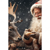 Led Wandbild Weihnachtsmann Fuettert Rentier Hochformat Motivvorschau