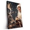 Led Wandbild Weihnachtsmann Fuettert Rentier Hochformat Produktvorschau Seitlich