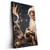 Led Wandbild Weihnachtsmann Fuettert Rentier Hochformat Produktvorschau Seitlich