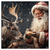 Led Wandbild Weihnachtsmann Fuettert Rentier Quadrat Produktvorschau Frontal