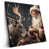 Led Wandbild Weihnachtsmann Fuettert Rentier Quadrat Produktvorschau Seitlich