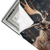 Led Wandbild Weihnachtsmann Fuettert Rentier Querformat Materialvorschau
