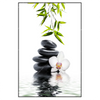 Led Wandbild Weisse Orchidee Zensteine Hochformat Produktvorschau Frontal
