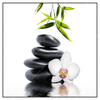 Led Wandbild Weisse Orchidee Zensteine Quadrat Produktvorschau Frontal