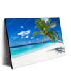 Led Wandbild Weisser Strand Kokospalme Querformat Produktvorschau Seitlich