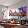 LED Wandbild Wohnzimmer New York Motiv als Textilspannrahmen