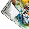 Led Wandbild Wolf Mit Bunten Farbspritzern No 2 Querformat Materialvorschau
