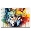Led Wandbild Wolf Mit Bunten Farbspritzern No 2 Querformat Produktvorschau Frontal