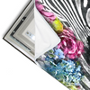 Led Wandbild Zebra Blumen Querformat Materialvorschau