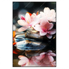 Led Wandbild Zen Steine Mit Blumen Hochformat Produktvorschau Frontal