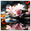 Led Wandbild Zen Steine Mit Blumen Quadrat Produktvorschau Frontal